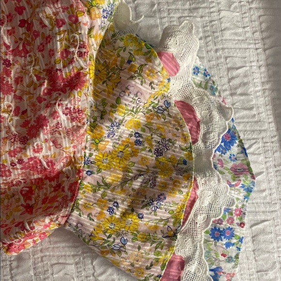 LoveShackFancy Kielle Ruffle Crop Top Floral Boho Women's Top sz Large - Picture 9 of 12